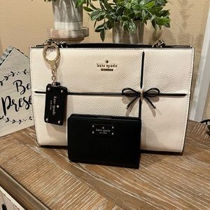 KATE SPADE 3pc Set: Small Phoebe / Wallet & Mirror Bag Charm *MuST See*